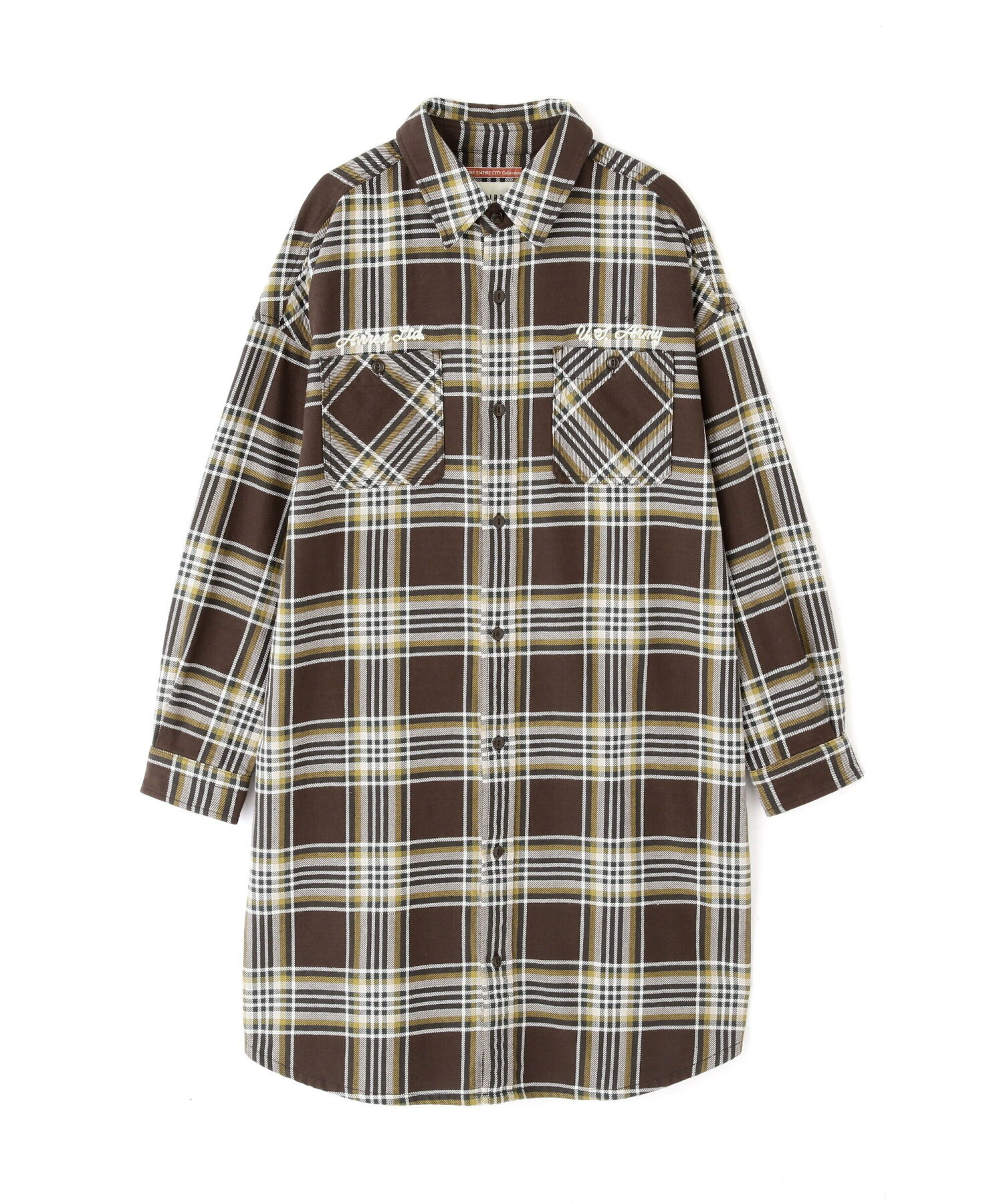 《COLLECTION》L/S COMBI PATTERN CHECK SHIRT ONEPIECE